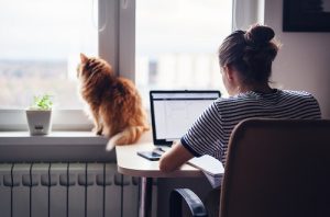 mulher trabalhando em um home office demonstrando flexibilização da jornada