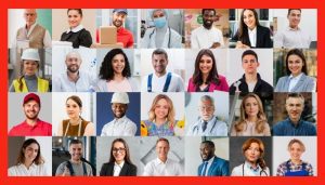 mosaico com diversos tipos de trabalhadores