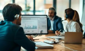 Equipe faz projeções financeiras preparando a empresa para auditoria