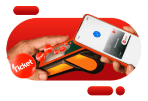 Imagem de pagamento por aproximação dos benefícios de alimentação da Ticket