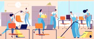 Ilustração de pessoas adaptando o ambiente de trabalho para profissionais com neurodiversidade
