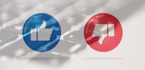 ícone de like e deslike representando pontos positivos e negativos do perfil comunicador