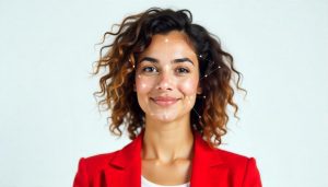 Mulher tem rosto escaneado para bater o ponto digital via biometria facial