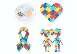 Ilustrações que simbolizam o autismo, um tipo de neurodiversidade