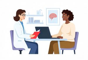 Psicóloga faz teste de psicometria em colaboradora