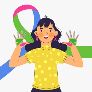 Ilustração de militância a favor da neurodiversidade
