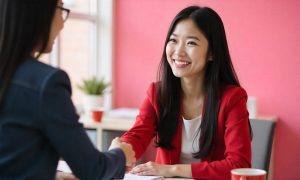 Mulher fechar acordo com profissional e paga hiring bônus para talento