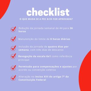 Checklist das mudanças da Pec escala 6x1