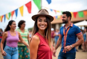Mulher em festa junina, uma das datas comemorativas que não estão entre os feriados 2025