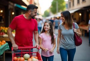 Família usa ticket alimentação ou pluxee alimentação para fazer compras
