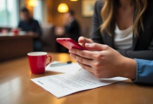 Pessoa paga conta no celular mostrando como funciona o cartão multibenefícios