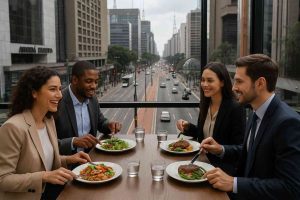 colegas de trabalho usando vale-refeição em são paulo