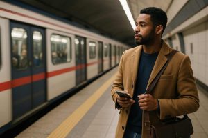 Homem usa Ticket transporte urbano para colaboradores no metrô