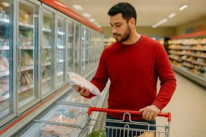 Homem segura um peixe congelado e empresa determina se o ticket alimentação integra o salário?
