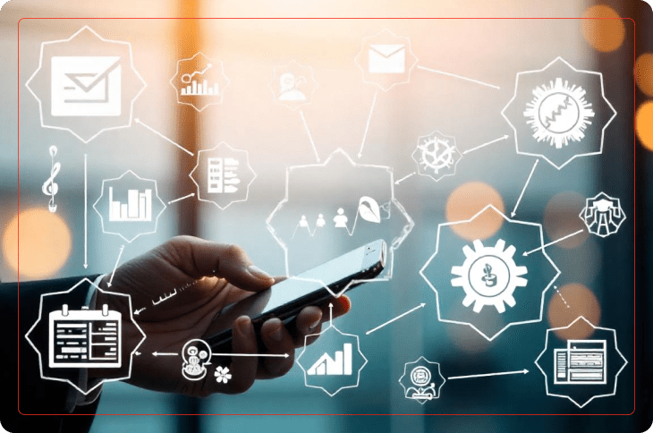 homem segura celular e ícones de tecnologia na tela demonstram GFIP: o que