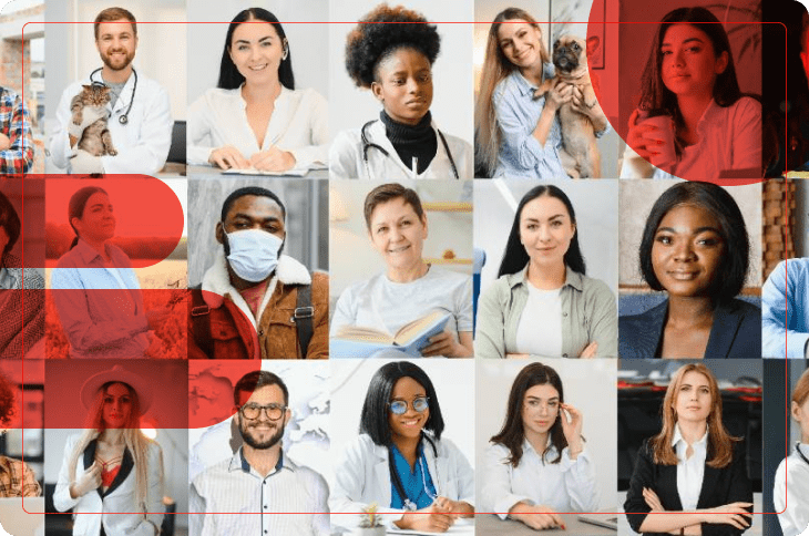 mosaico com imagens de diversos tipos de profissionais que adotam a escala 12x36