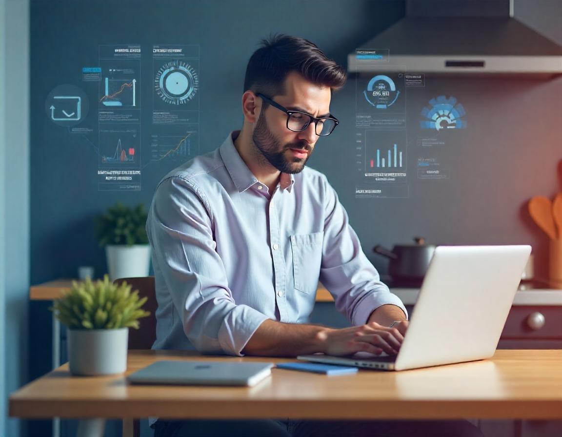 homem no home office usa sistema de gestão de pessoas