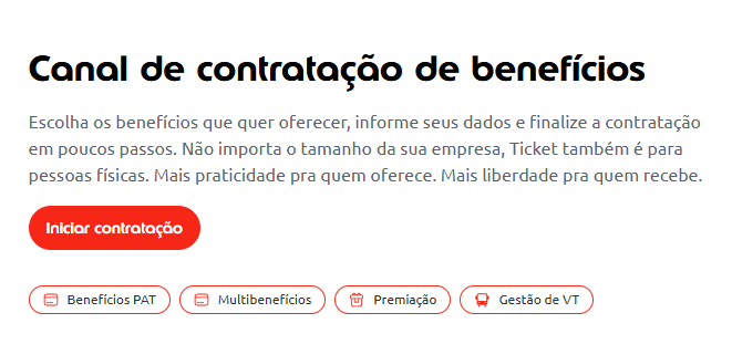 print da tela com botão de contratar Ticket Transporte