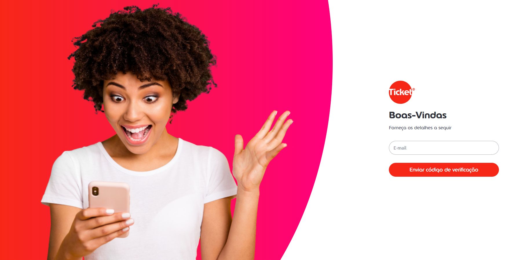 tela de acesso pra contratar ticket transporte