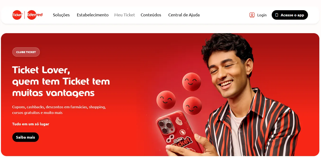 banner sobre os benefícios do Ticket Clube
