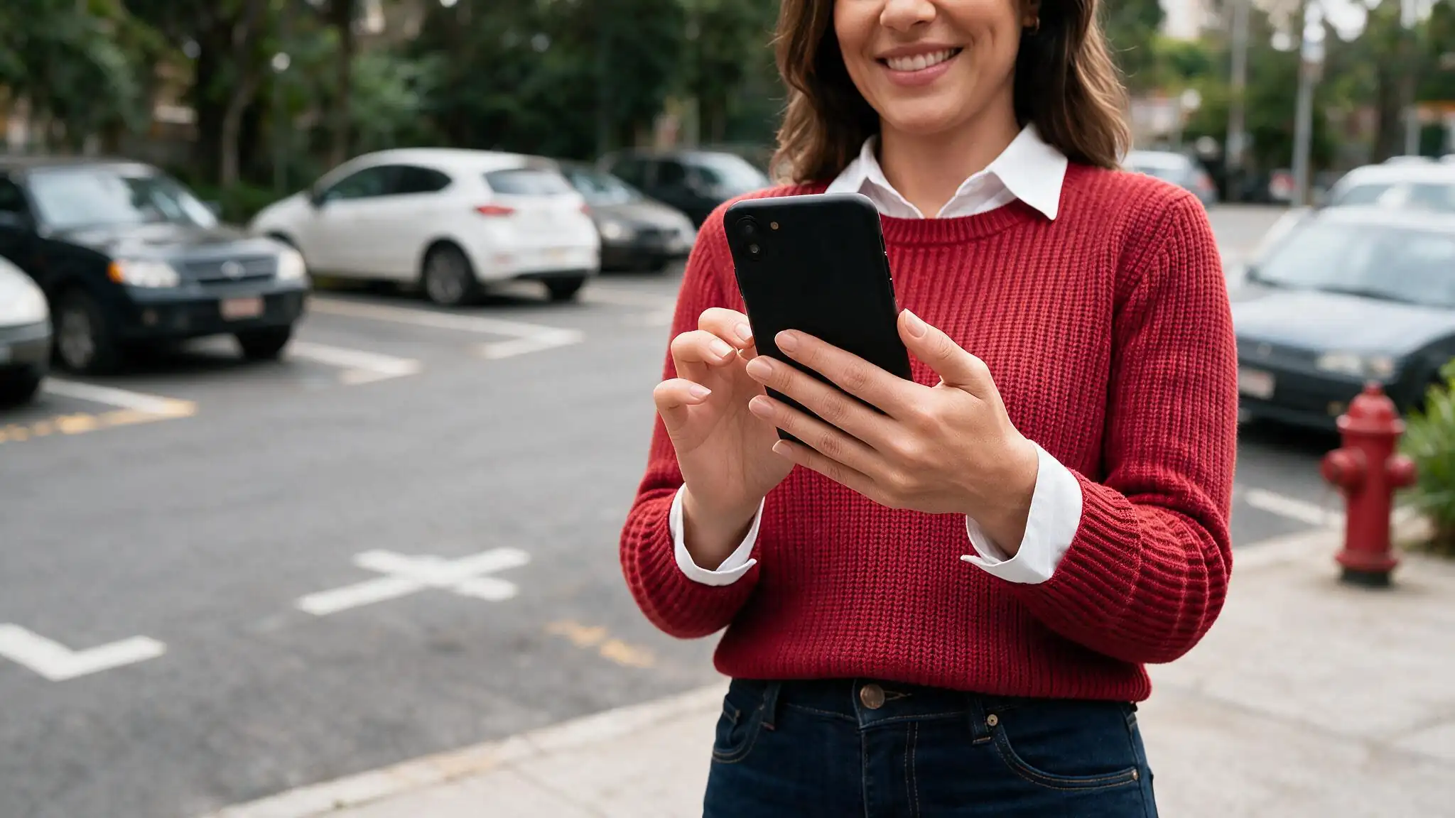 mulher acessa o Ticket mobilidade no celular