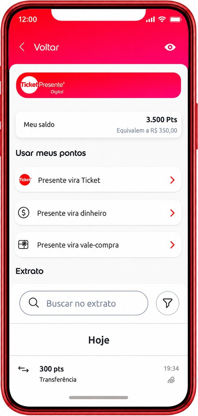 tela Ticket Presente Digital