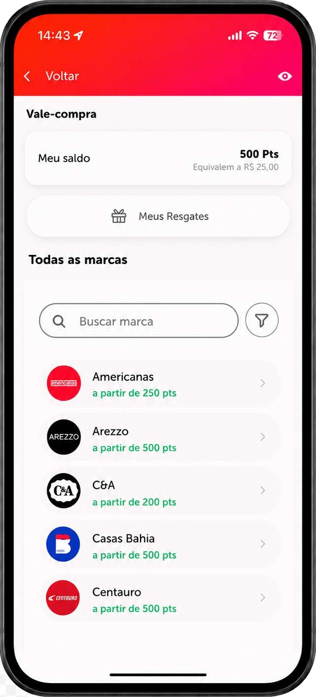 tela vale-compras do presente digital