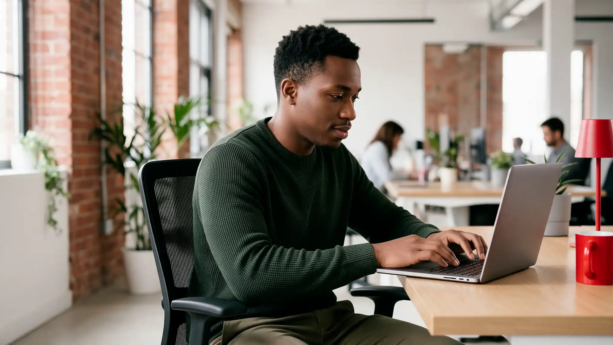 homem consulta no computador a nota fiscal da contratação online