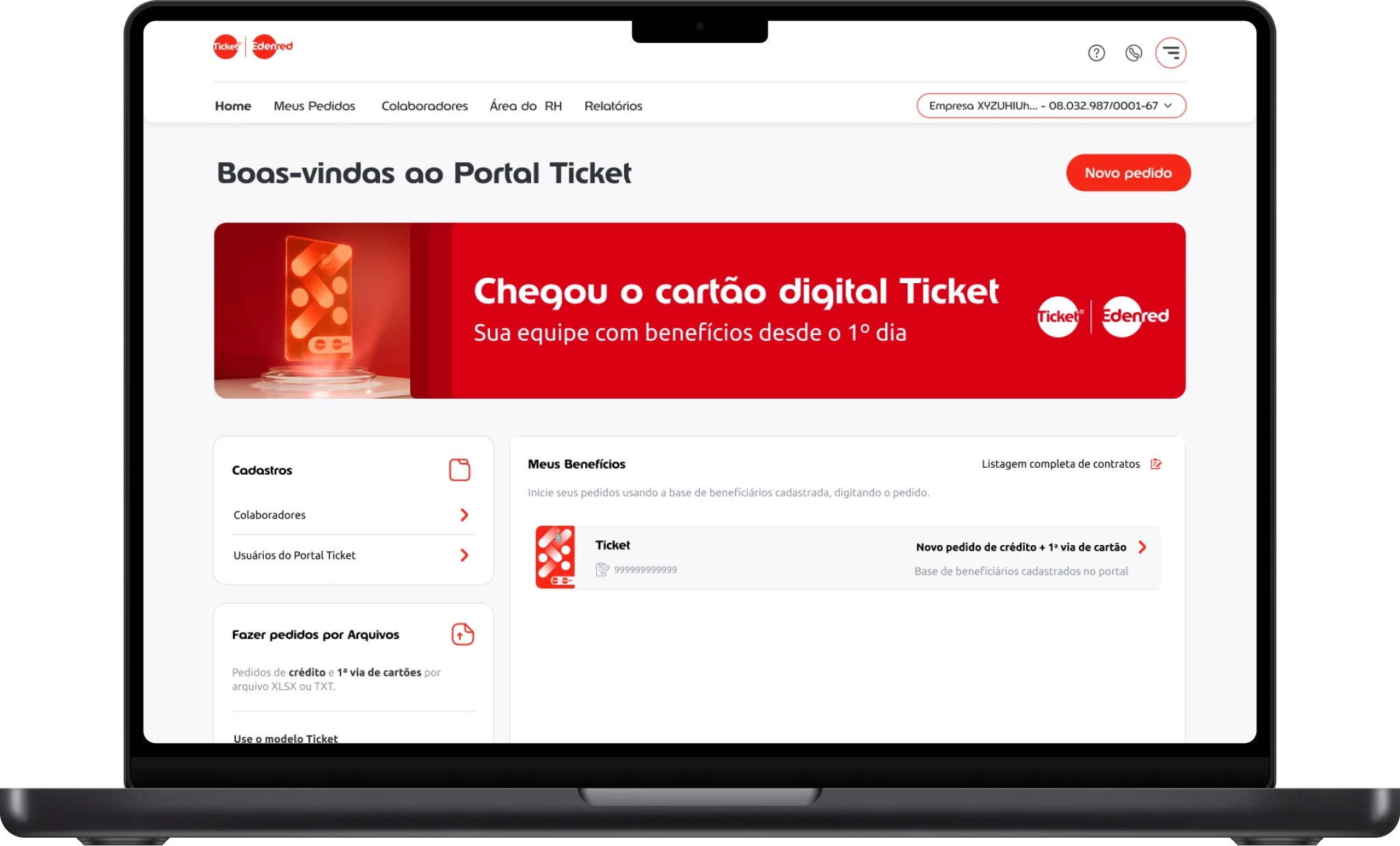 Notebook com Portal Ticket