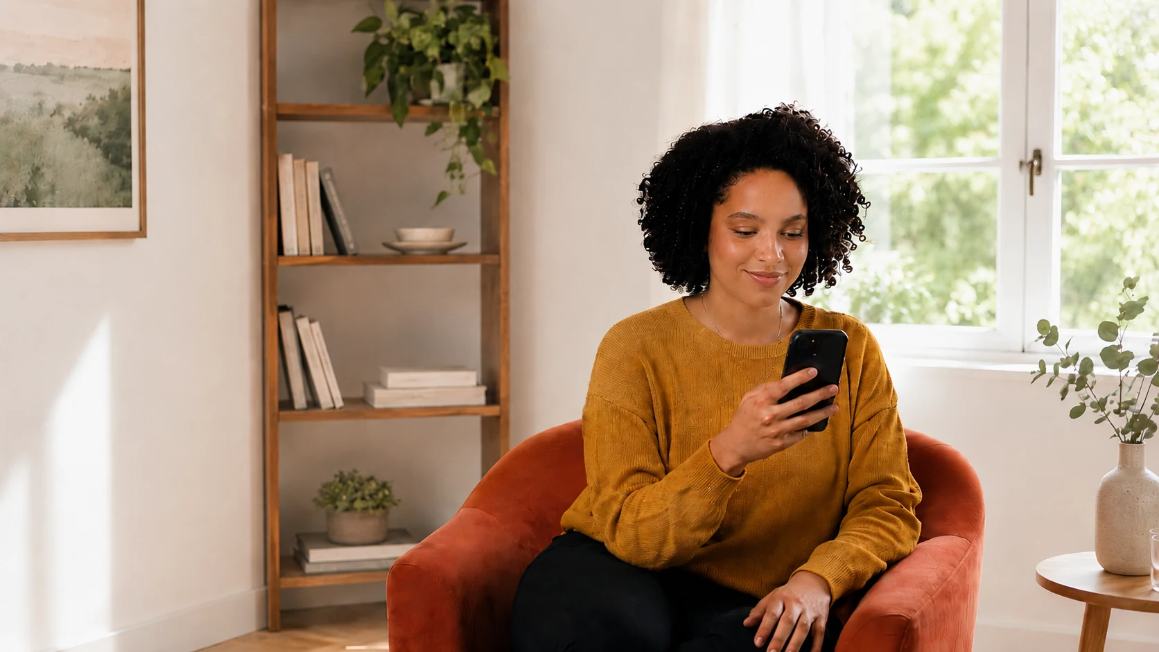 mulher informa código de verificação na contratação online