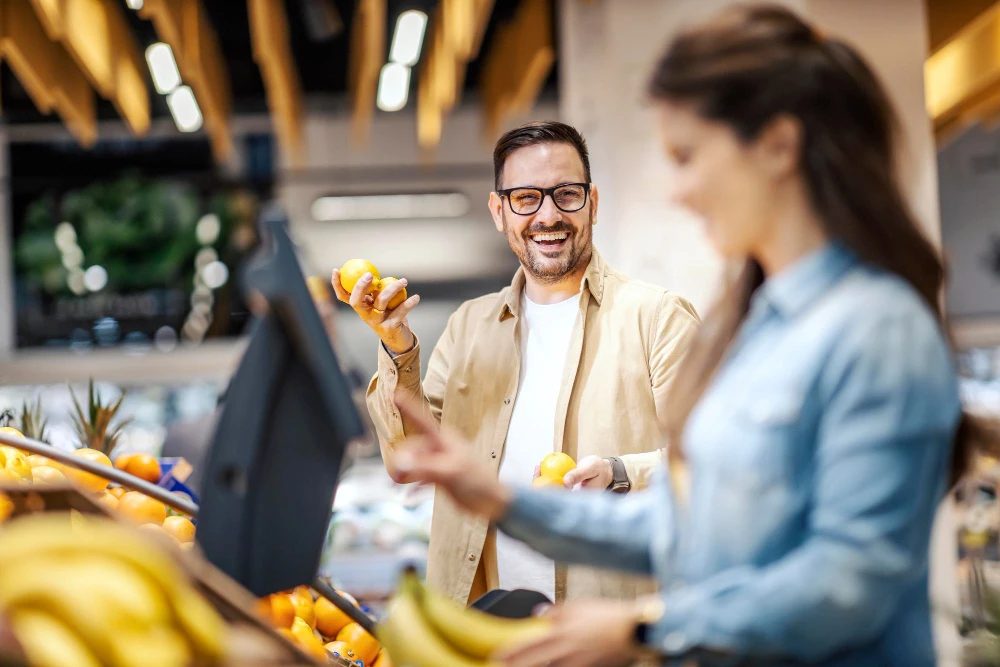 Alelo Alimentação x Ticket Alimentação x Pluxee em compras de supermercado.