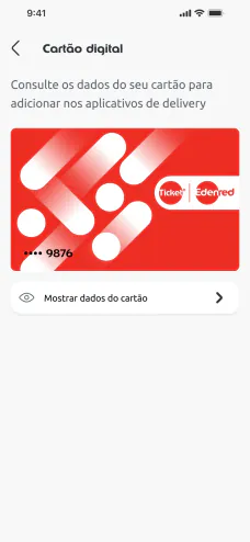 Cartão digital no app